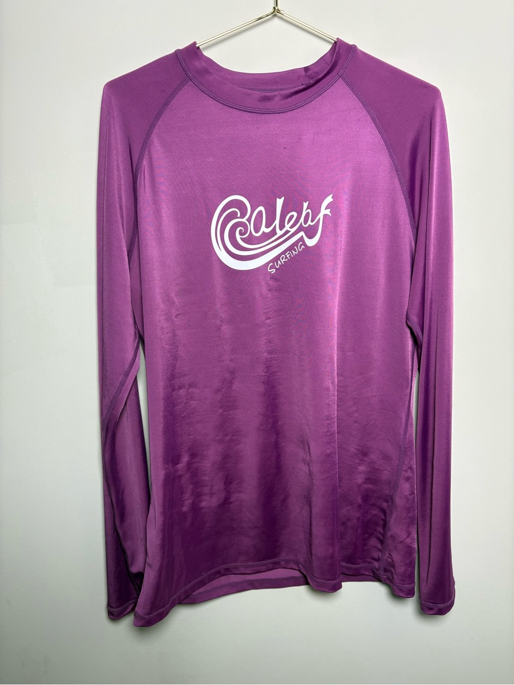 Baleaf Purple Long-Sleeve Rash Guard with White Logo